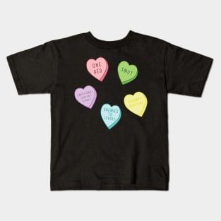 Bookish Candy Heart Tropes Book Lover Heart Colors Book Aesthetic Bookish Pack Bookish Kindle Kids T-Shirt